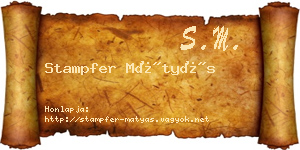 Stampfer Mátyás névjegykártya