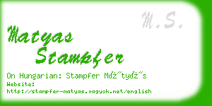 matyas stampfer business card